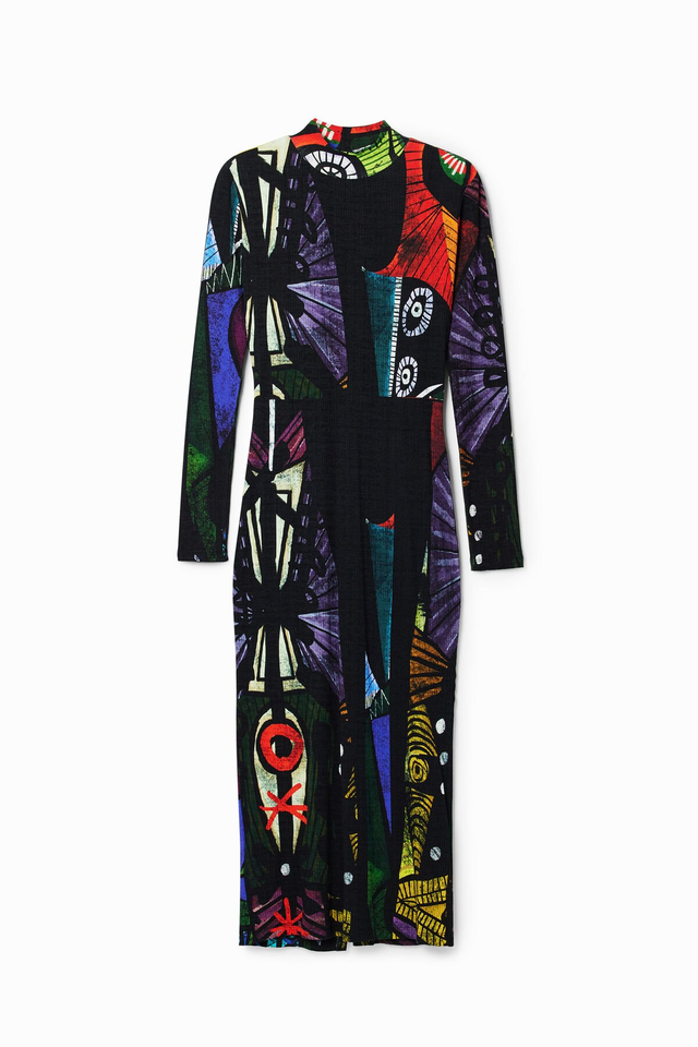 M. Christian Lacroix arty midi dress