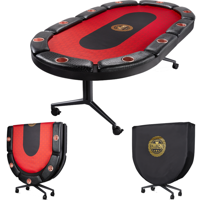 Triton 90" Premium 10 Player Folding Poker Table