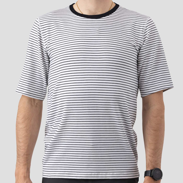 Men's Organic Riding Shirt - White Stripes