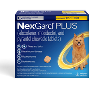 NexGard PLUS Chew for Dogs, 17.1-33 lbs. (Gold Box)