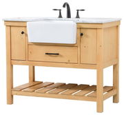 Elegant Decor Clement 42" Aluminum MDF Single Bathroom Vanity in Natural Wood
