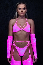 Hot Pink Spiderwebs O-Ring Chaps Set