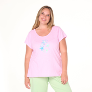 Scattered Shells Vintage Scoop Neck T | Plus Size