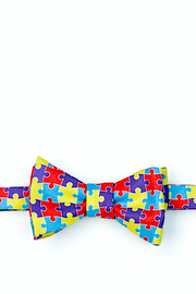 Autism Awareness Puzzle Multicolor Self-Tie Bow Tie