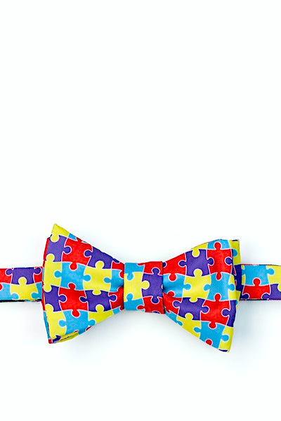 Autism Awareness Puzzle Multicolor Self-Tie Bow Tie