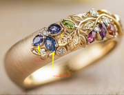 Group Order art deco vintage around 0.5cttw round marquise moissanite/colored gem wedding band-around 8mm band width