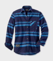 Fitted Flannel Shirt - Mansfield Stripe Blue