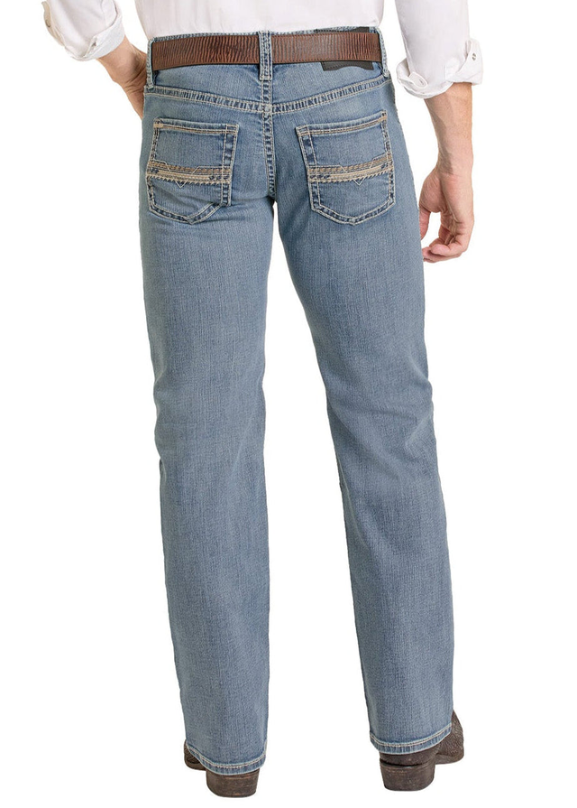 Regular Fit Feather Embroidered Straight Leg Jeans