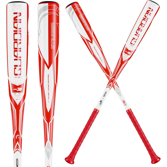 The Guardian X Stinger BBCOR 2 5/8" Baseball Bat Drop -3 (White/Red )