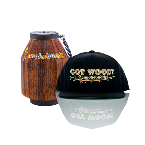 Wood Smokebuddy Original Bundle with Matching Wood Snapback