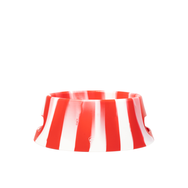 Silipint Silicone Candy Cane Collection Foldable Aqua-Fur Dog Bowl