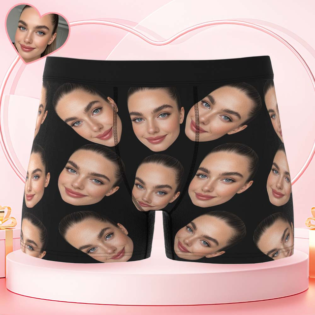 Custom Big Face Boxer Personalized Boxer Briefs for Boyfriend