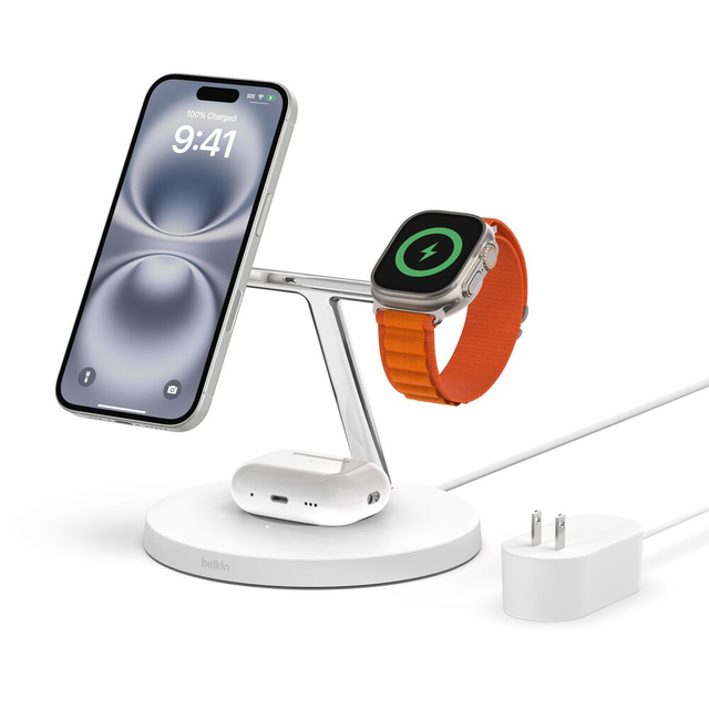 3-in-1 Wireless Charger with Official MagSafe Charging 15W