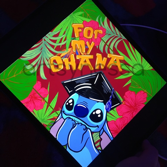 Stitch Ohana Graduation Cap Topper