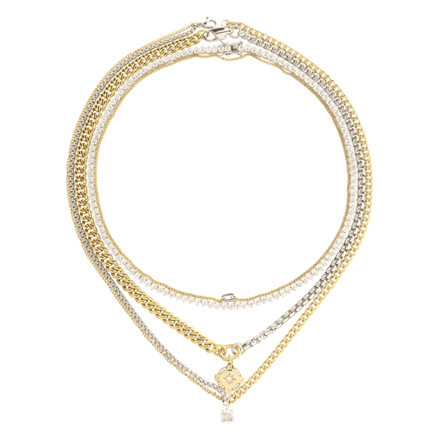 MIX TENNIS COMPASS NECKLACE SET