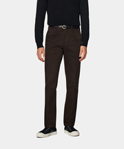 Dark Brown Slim Leg Straight Chinos