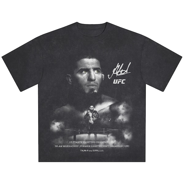 Men's Black Islam Makhachev UFC 322 Staredown T-Shirt