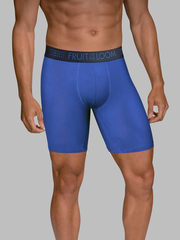 Men's Breathable Micro-Mesh Long Leg Boxer Brief, Extended Sizes Assorted 3 Pack