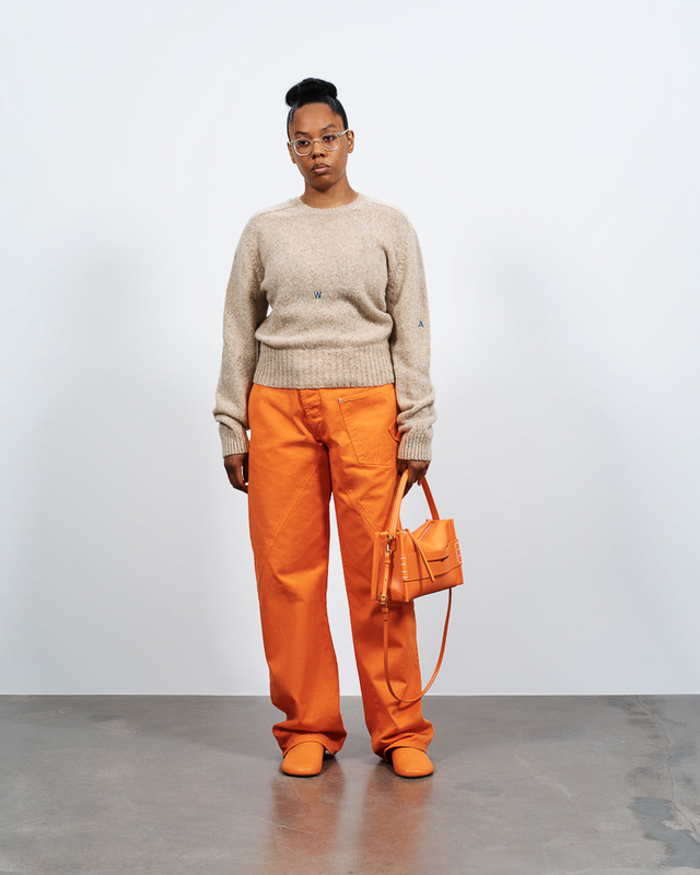 WOMENS TWISTED WORKWEAR JEANS IN BRIGHT ORANGE