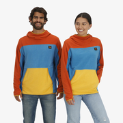 Unisex Verve Grid Fleece Hoodie in SunDown