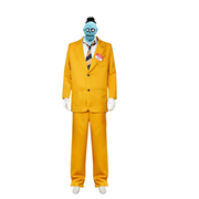Beetlejuice 1989 Shrunken Head Bob Yellow Suit Party Carnival Halloween Cosplay Costume