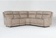 Caspian Beige 105" 5 Piece Power Reclining Modular Sectional | USB | Fabric