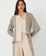 Stripe Frame Collared Shirt