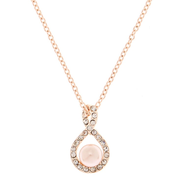 rose gold pearl pear pendant necklace