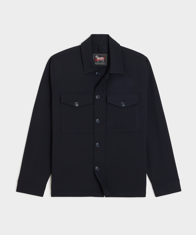 Todd Snyder X Woolrich Twill Camp Shirt in Navy