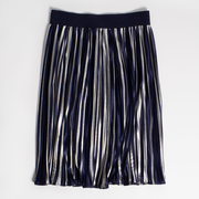 Midi Pleated Metallic Skirt