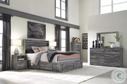 Baystorm Gray Platform Double Under Bed Storage Bedroom Set