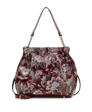 Lidney Slouchy Satchel - European Floral Tapestry