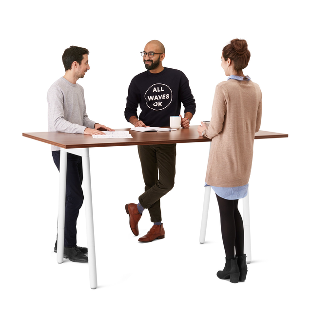 Series A Standing Meeting Table, White Legs