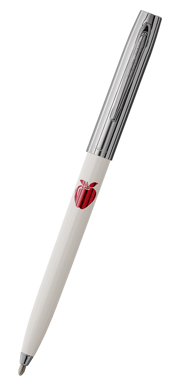 White & Chrome Cap-o-Matic Space Pen, Apple