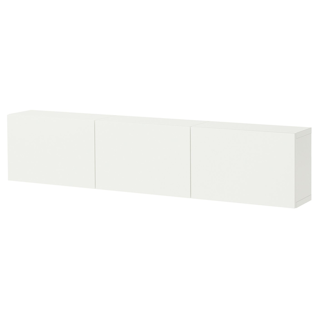 BESTÅ Combinação armário parede - branco/Lappviken branco 180x22x38 cm