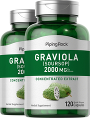 Graviola Soursop, 2000 mg (per serving), 120 Quick Release Capsules, 2  Bottles