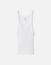 Hanes Cropped Ribbed Tank - Optic White