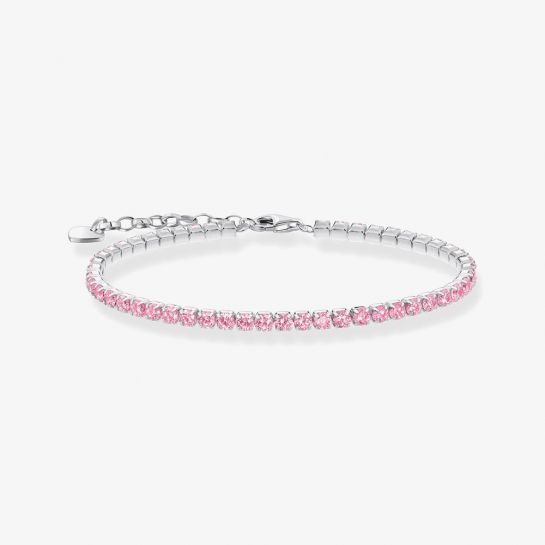 THOMAS SABO Sterling Silver Pink Zirconia Tennis Bracelet A2167-051-9-L19V