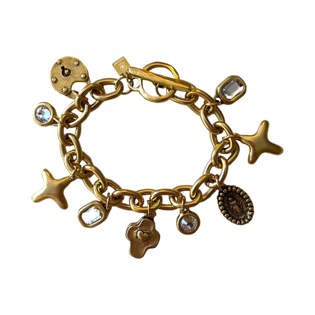 Graziella Gold Chunky Charm Bracelet by sccollection