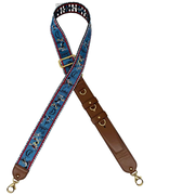 CHRISTIAN LOUBOUTIN Greekaba Embroidered Leather Bag Strap Blue