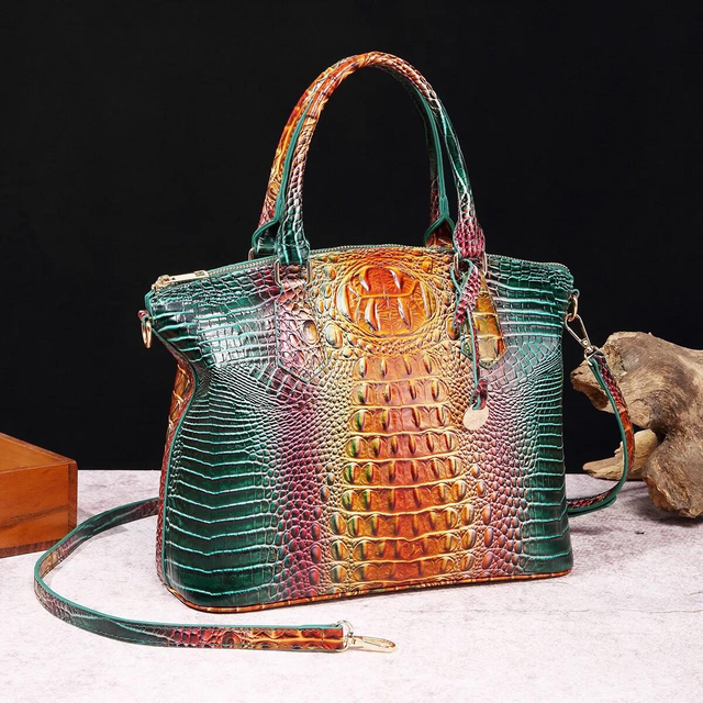 Free Shipping-Women's Retro Crocodile Pattern Portable Messenger Bag