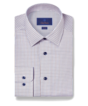TBSP11802427 | Blue & Chocolate Textured Dobby Dress Shirt