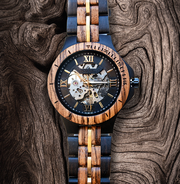 UXD Premium Eco-Friendly Manual Mechanical Wood Watch For Men Natural Durable Handcrafted Gift Idea for Him