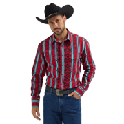 Wrangler Men's Checotah Aztec Red Western Shirt 112355376