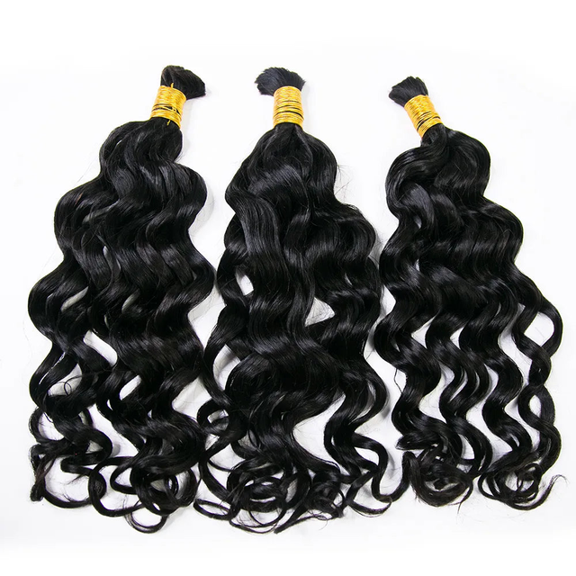 French Curl Human Braiding Hair Natural Color