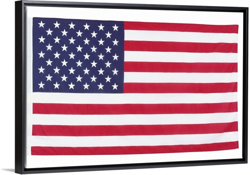 United States of America flag Stretched Canvas, Black Floating Frame