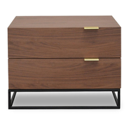 Ex Display - Talia Wooden Bedside Table - Walnut