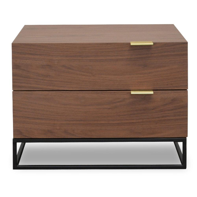 Ex Display - Talia Wooden Bedside Table - Walnut