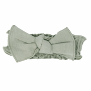 Organic Smocked Tie Headband in Seafoam