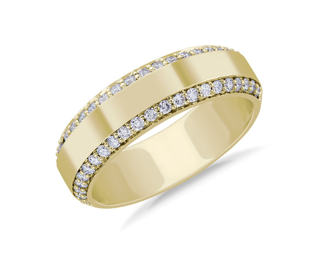 Men's Beveled Edge Diamond Band in 14k Yellow Gold (6.5 mm, 5/8 ct. tw.)